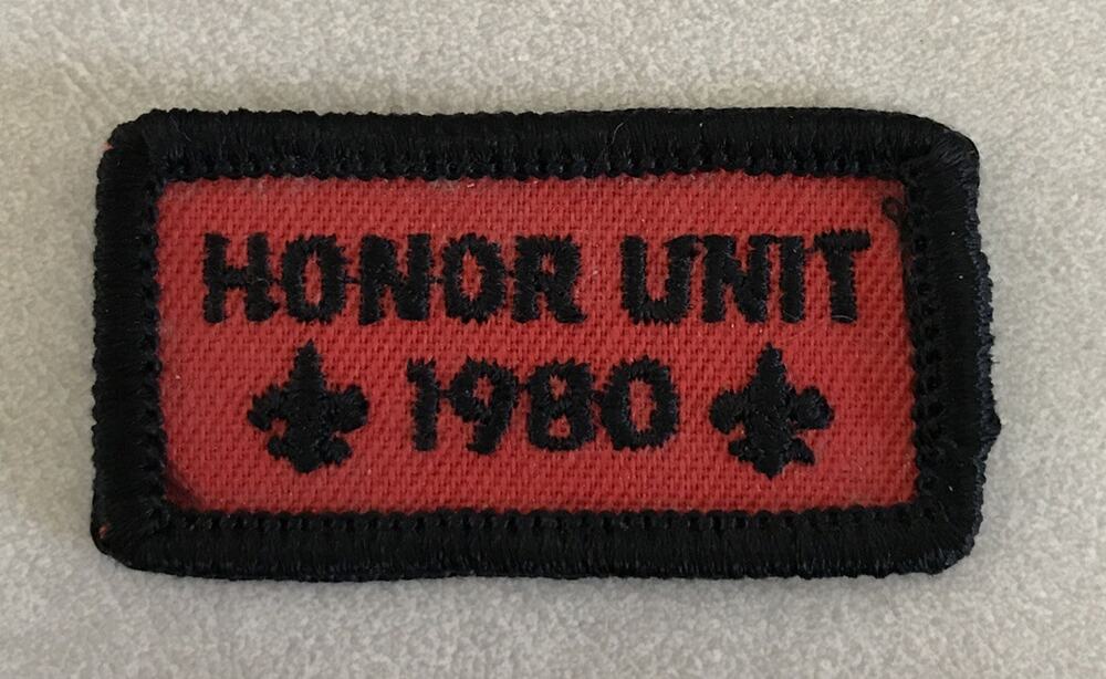 Vintage 1980 Boy Cub Scouts BSA America Honor Unit Red Black Sew On Patch